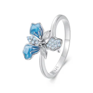 (Bild für) PANDORA Stil Blaue Iris Offener Ring - BSR509-E