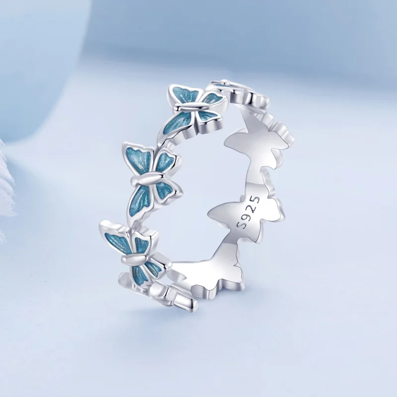(Bild für) PANDORA Stil Blauer Schmetterlingsring - BSR508 - Ansicht 2