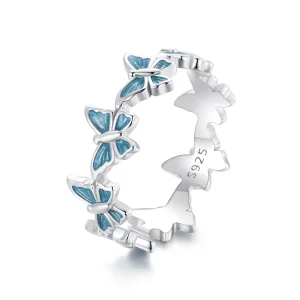 (Bild für) PANDORA Stil Blauer Schmetterlingsring - BSR508