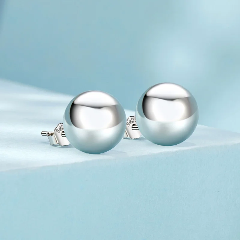 (Bild für) PANDORA-Stil Große Kugelohrringe - SCE1725-L - Ansicht 2
