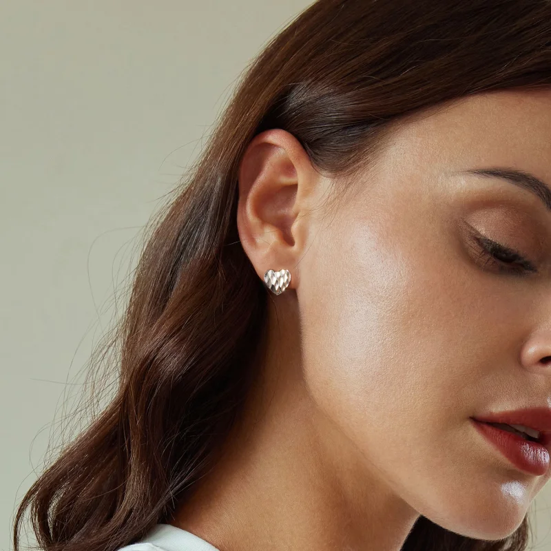 (Bild für) PANDORA-Stil Herzförmige Blumen Ohrringe - SCE1703 - Ansicht 7
