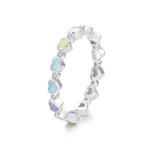 (Bild für) PANDORA-Stil Herzförmiger Farbenfroher Dopamin-Ring - SCR995