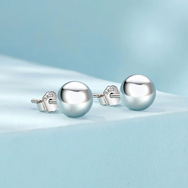 (Bild für) PANDORA-Stil kleine kugelförmige Ohrringe - SCE1725-S - Ansicht 2