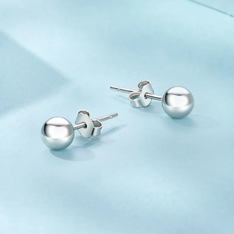 (Bild für) PANDORA-Stil kleine kugelförmige Ohrringe - SCE1725-S - Ansicht 3