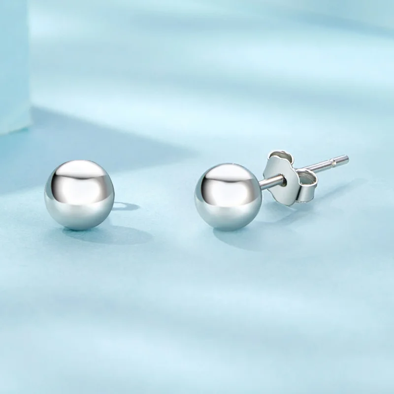 (Bild für) PANDORA-Stil kleine kugelförmige Ohrringe - SCE1725-S - Ansicht 4