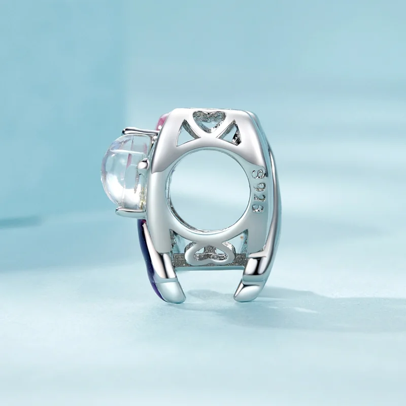 (Bild für) PANDORA-Stil Pink Ribbon Charm - SCC2685 - Ansicht 3