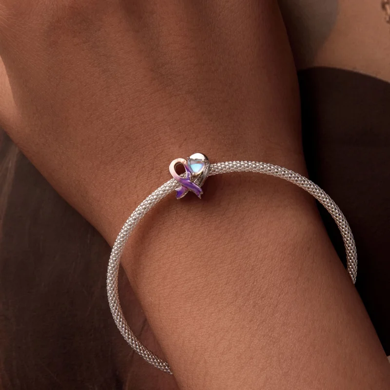 (Bild für) PANDORA-Stil Pink Ribbon Charm - SCC2685 - Ansicht 7