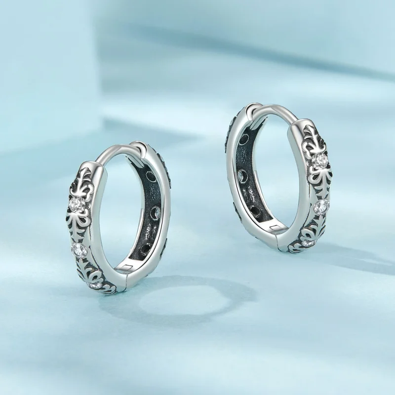(Bild für) PANDORA-Stil Retro-Muster Ohrringe - SCE1701 - Ansicht 3