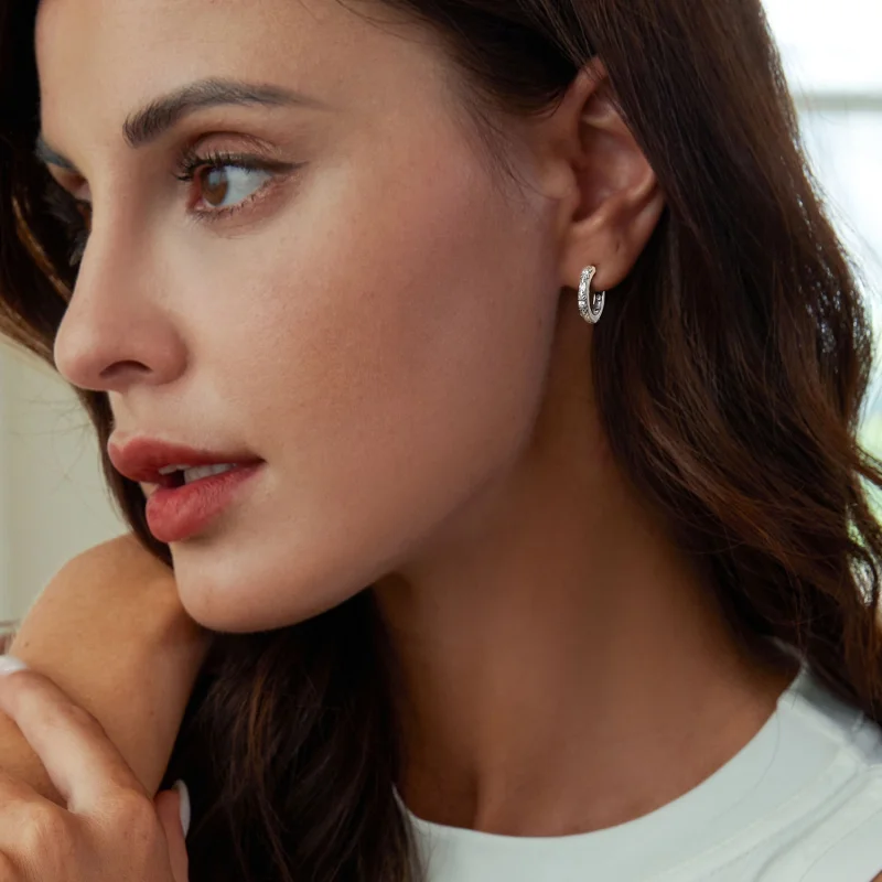 (Bild für) PANDORA-Stil Retro-Muster Ohrringe - SCE1701 - Ansicht 6