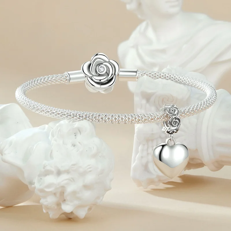 (Bild für) PANDORA Stil Romantische Rose Antragsbox Anhänger - SCC2701 - Ansicht 4