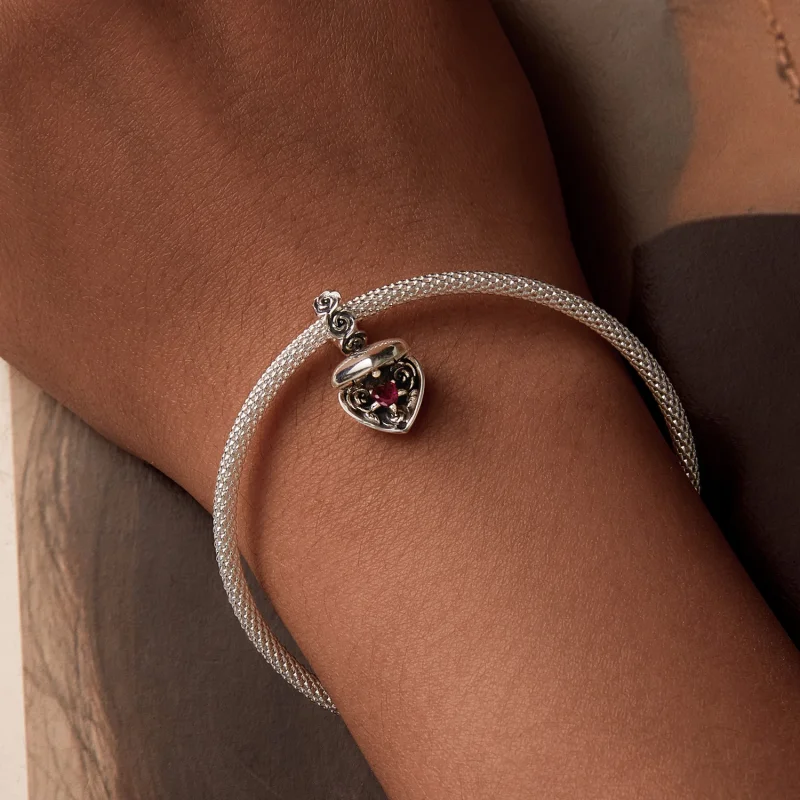 (Bild für) PANDORA Stil Romantische Rose Antragsbox Anhänger - SCC2701 - Ansicht 9