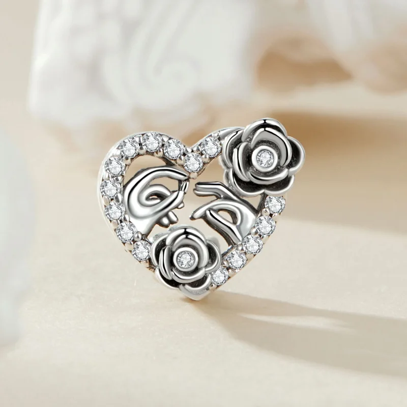 (Bild für) PANDORA Stil Romantischer Heiratsantrag Gedenkcharm - SCC2702 - Ansicht 2