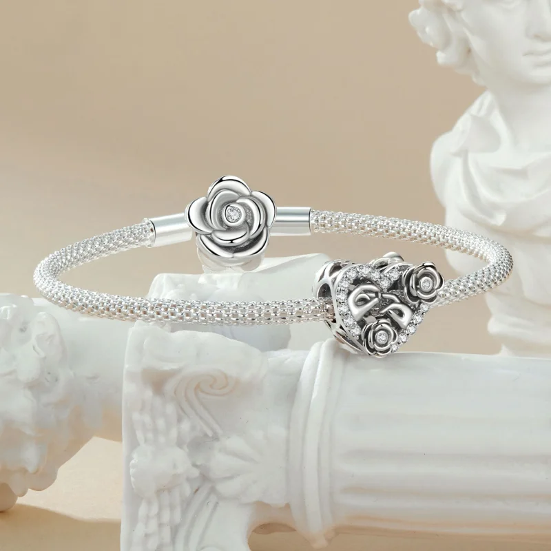 (Bild für) PANDORA Stil Romantischer Heiratsantrag Gedenkcharm - SCC2702 - Ansicht 5