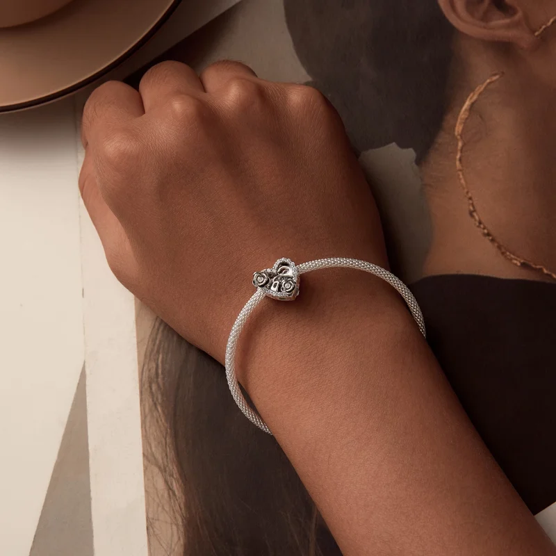 (Bild für) PANDORA Stil Romantischer Heiratsantrag Gedenkcharm - SCC2702 - Ansicht 6