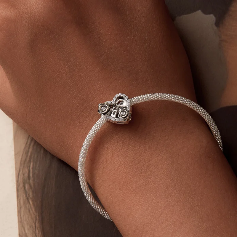 (Bild für) PANDORA Stil Romantischer Heiratsantrag Gedenkcharm - SCC2702 - Ansicht 7