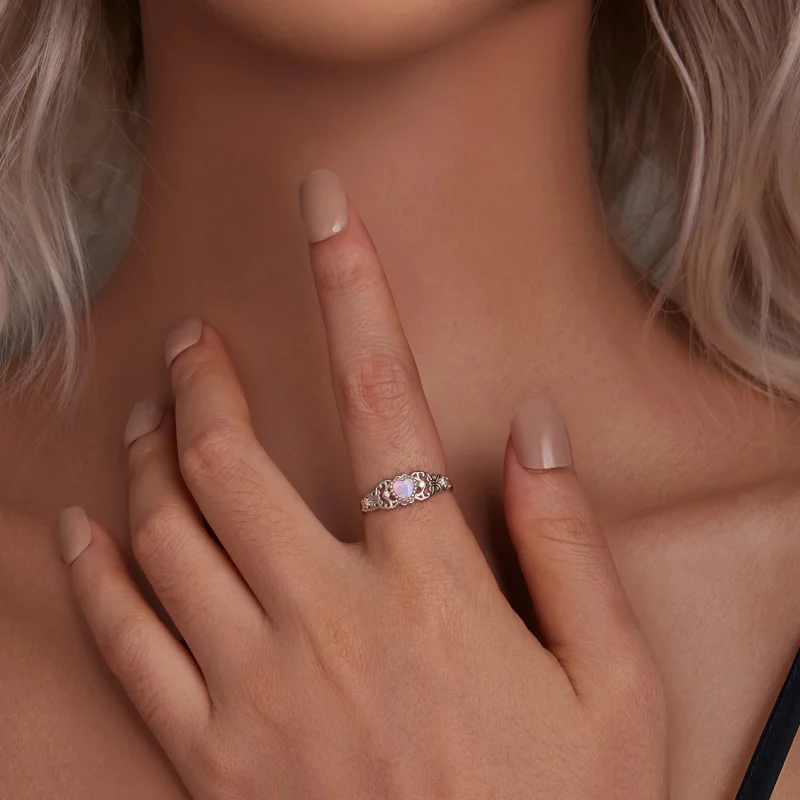 (Bild für) PANDORA Stil Rosa Opal Ring - BSR512 - Ansicht 5