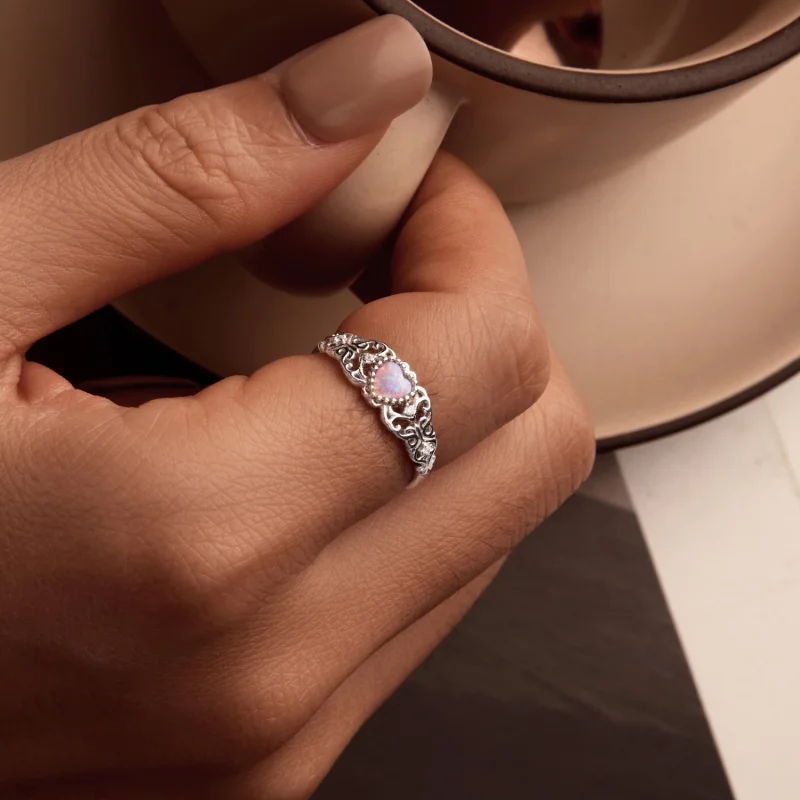 (Bild für) PANDORA Stil Rosa Opal Ring - BSR512 - Ansicht 7