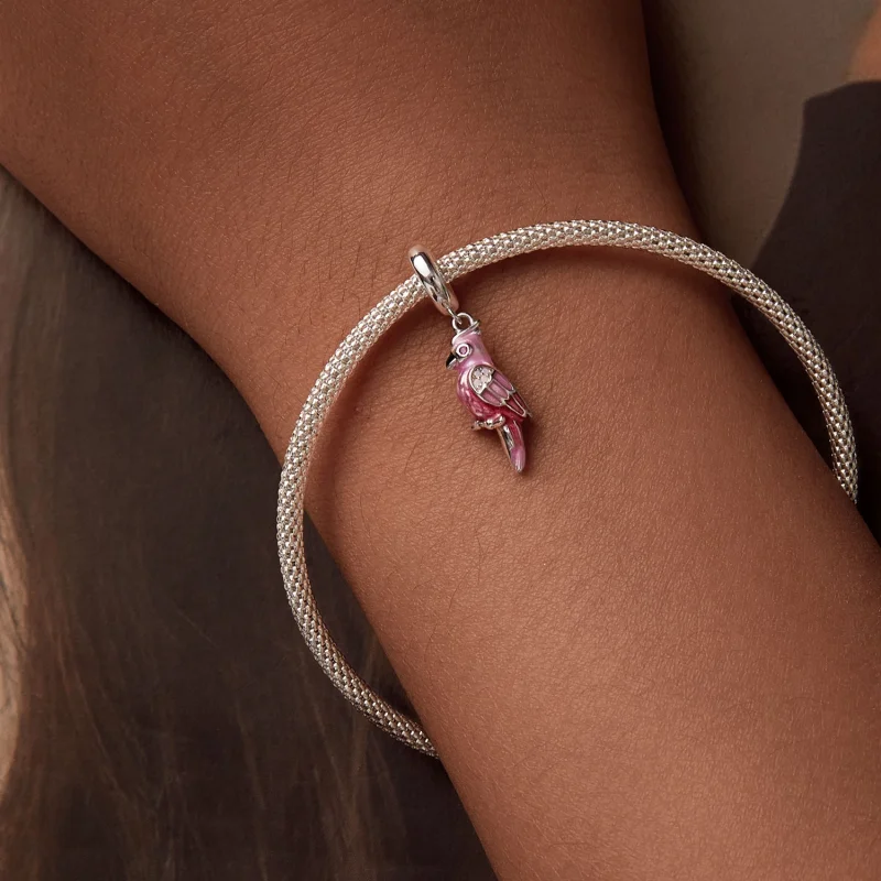 (Bild für) PANDORA Stil Rosa Papagei Anhänger - BSC971 - Ansicht 6