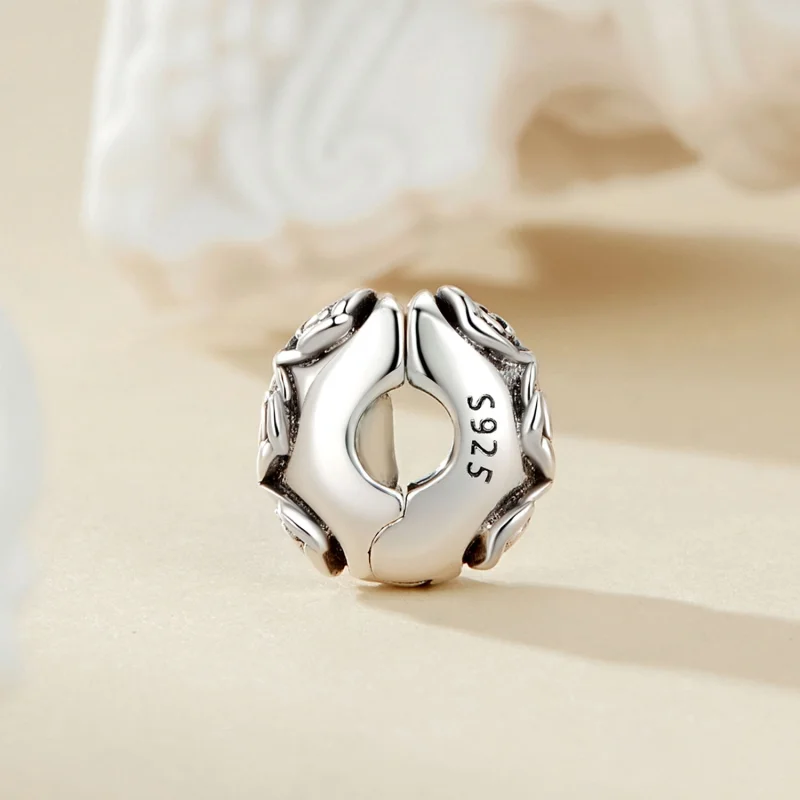 (Bild für) PANDORA-Stil Rosen-Positionsverschluss-Anhänger - SCC2706 - Ansicht 3