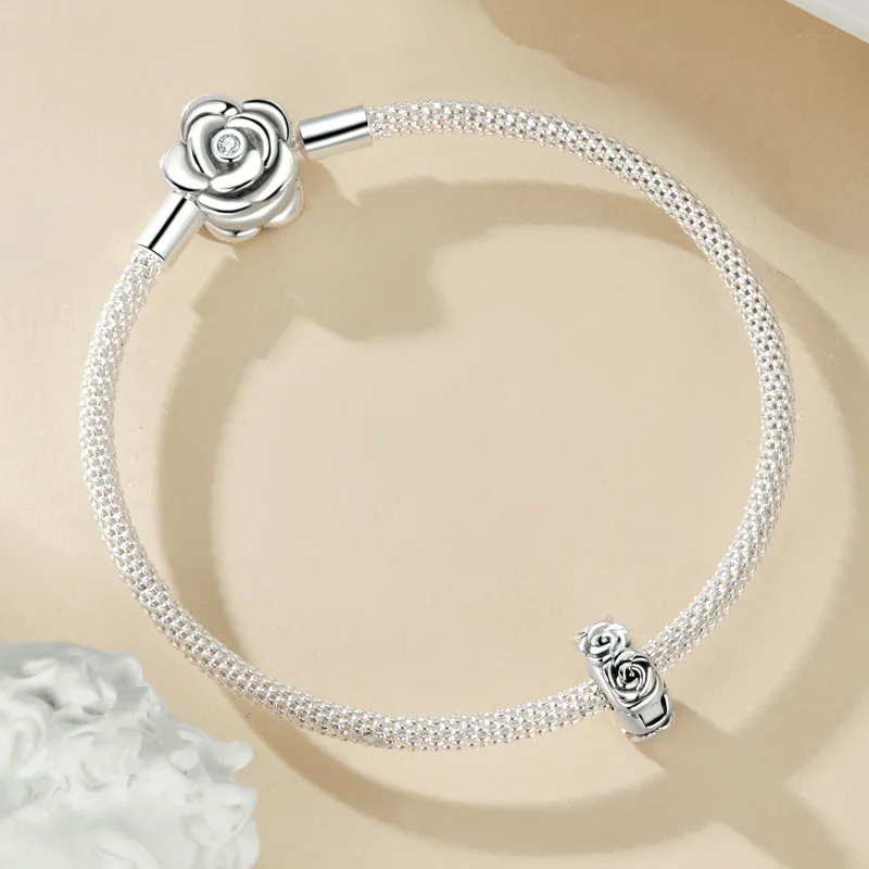 (Bild für) PANDORA-Stil Rosen-Positionsverschluss-Anhänger - SCC2706 - Ansicht 5
