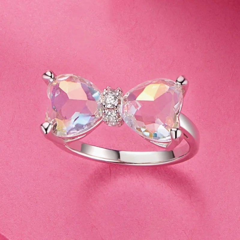 (Bild für) PANDORA-Stil Schleife Großer Mittelstein Ring - SCR1000 - Ansicht 3