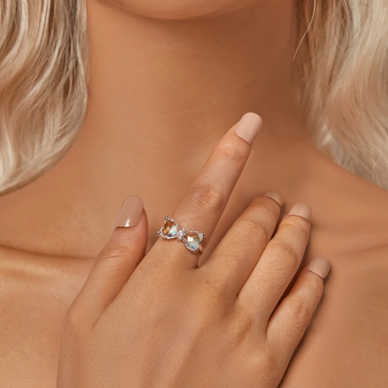 (Bild für) PANDORA-Stil Schleife Großer Mittelstein Ring - SCR1000 - Ansicht 5