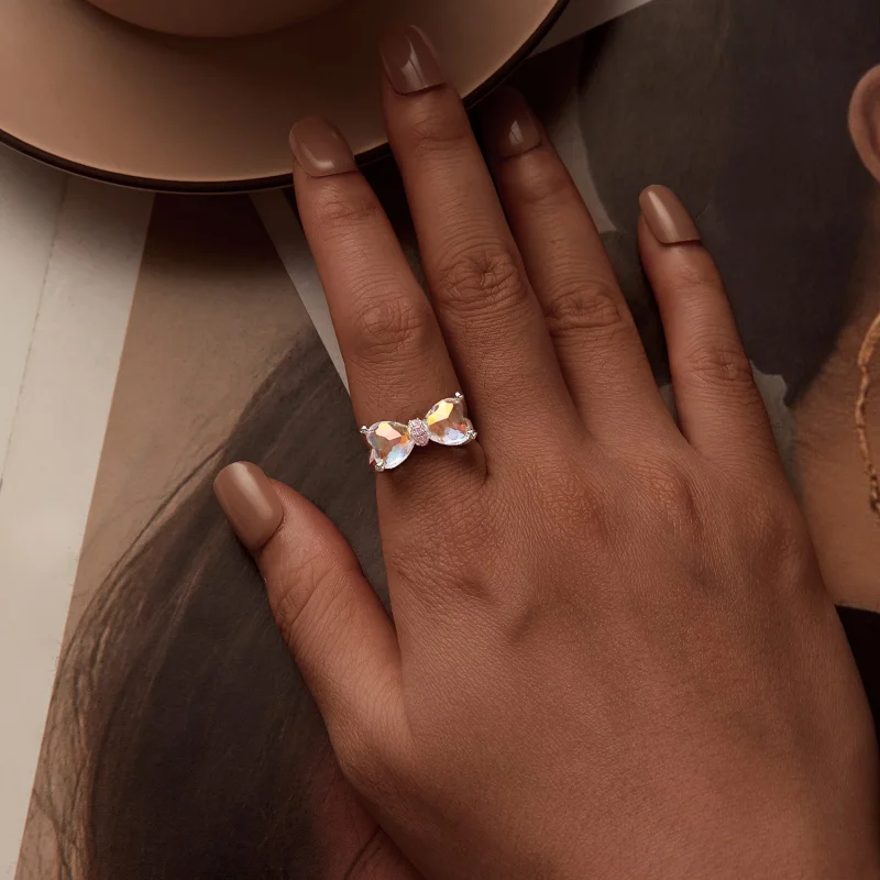 (Bild für) PANDORA-Stil Schleife Großer Mittelstein Ring - SCR1000 - Ansicht 6