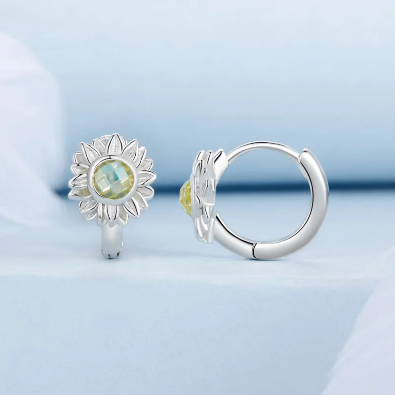 (Bild für) PANDORA-Stil Sonnenblumen Ohrringe - BSE966 - Ansicht 2