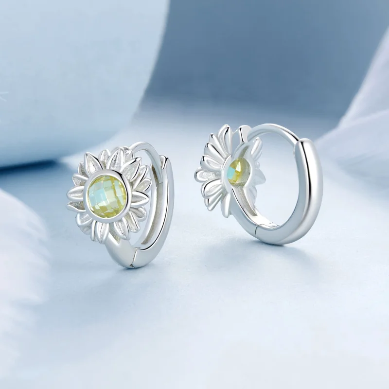(Bild für) PANDORA-Stil Sonnenblumen Ohrringe - BSE966 - Ansicht 3