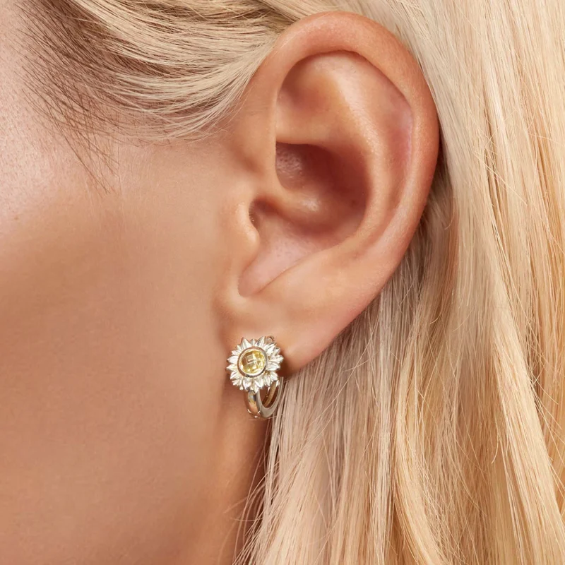(Bild für) PANDORA-Stil Sonnenblumen Ohrringe - BSE966 - Ansicht 5