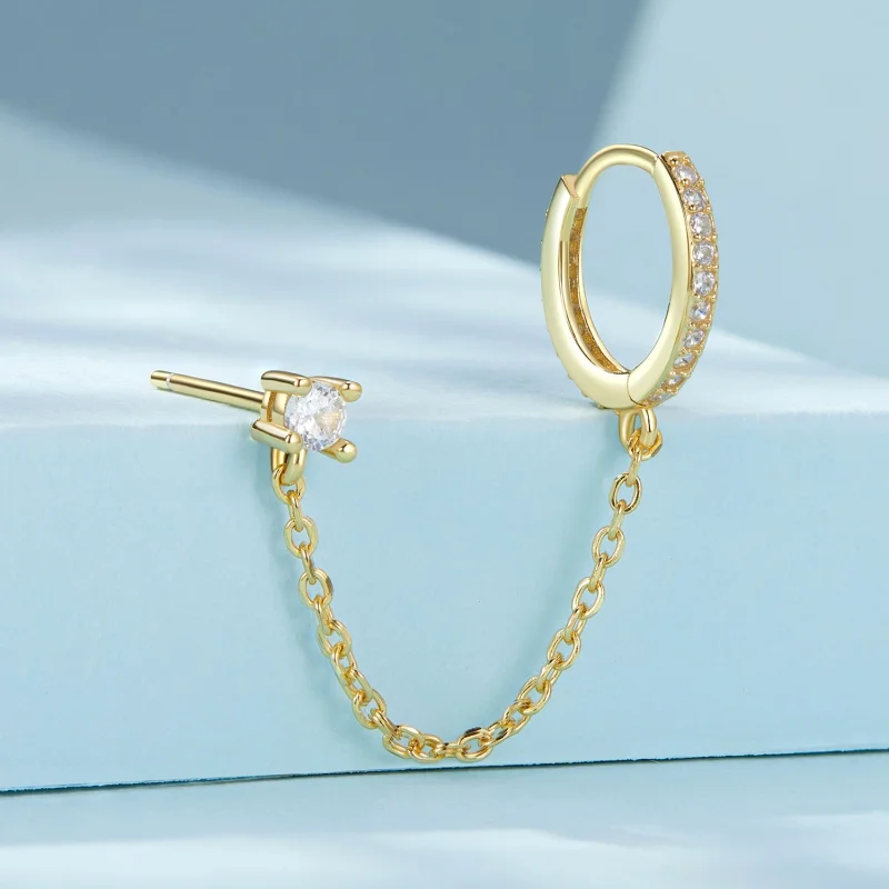 (Bild für) PANDORA-Stil vergoldete exquisites Ohrringe - SCE1678-B - Ansicht 2