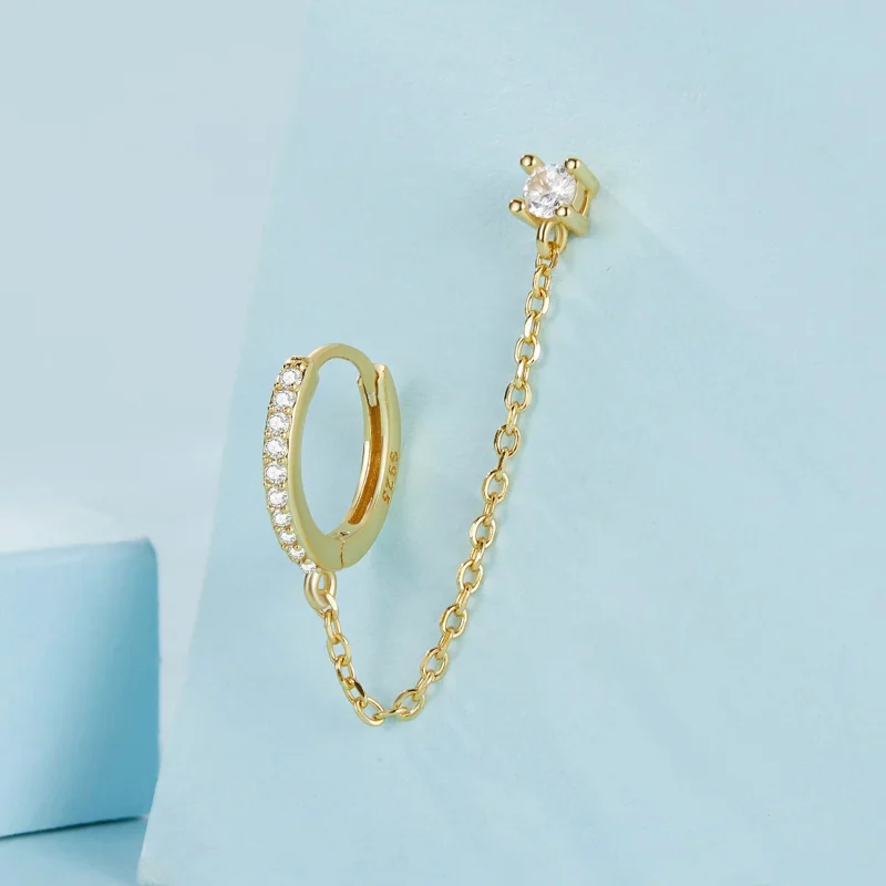 (Bild für) PANDORA-Stil vergoldete exquisites Ohrringe - SCE1678-B - Ansicht 3