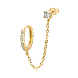 (Bild für) PANDORA-Stil vergoldete exquisites Ohrringe - SCE1678-B