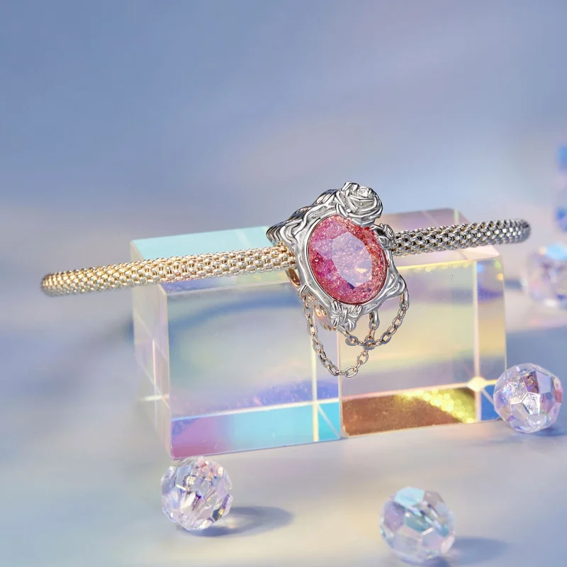 (Bild für) PANDORA-Stil Verwelkte Ölgemälde-Rosen-Anhänger - SCC2698 - Ansicht 3