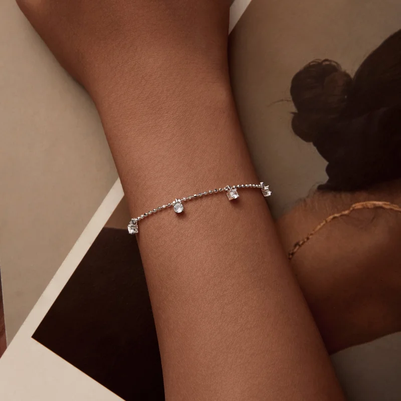 (Bild für) PANDORA Style Feines Funkelndes Zirkon Armband - BSB156 - Ansicht 5