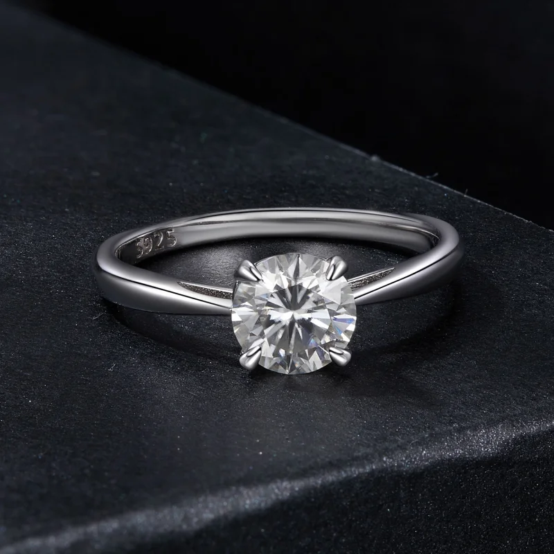 (Bild für) PANDORA Style Funkelnder 1Ct Moissanit Ring (Ein Zertifikat) - MSR044 - Ansicht 3