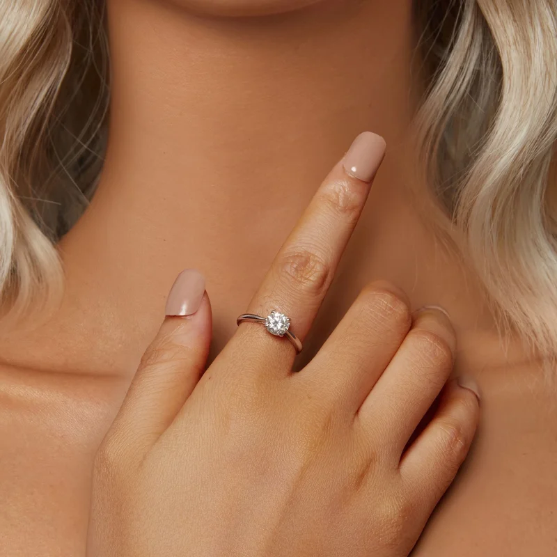 (Bild für) PANDORA Style Funkelnder 1Ct Moissanit Ring (Ein Zertifikat) - MSR044 - Ansicht 5