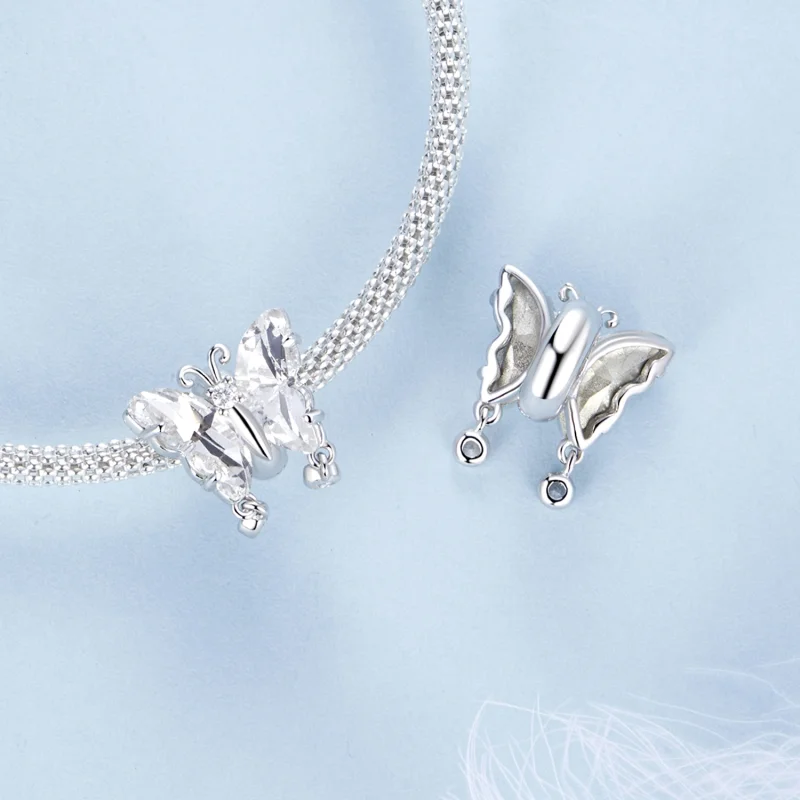 (Bild für) PANDORA Style Funkelnder Schmetterling Charm - BSC965 - Ansicht 4