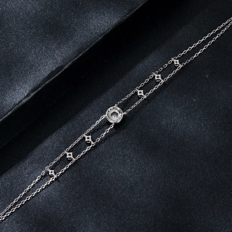 (Bild für) PANDORA Style Funkelndes Doppel-Moissanit-Armband (Eine Zertifizierung) - MSB013 - Ansicht 4