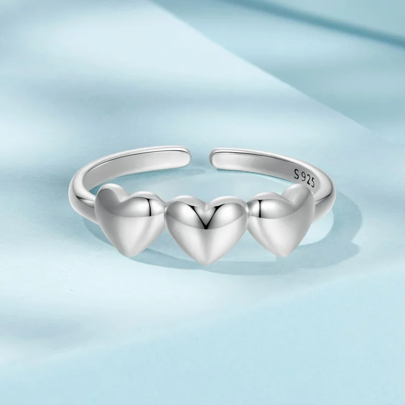 (Bild für) PANDORA Style Herzförmiger Offener Ring - SCR1001-E - Ansicht 3
