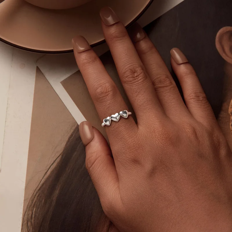 (Bild für) PANDORA Style Herzförmiger Offener Ring - SCR1001-E - Ansicht 4