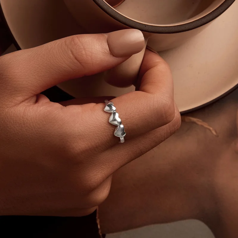 (Bild für) PANDORA Style Herzförmiger Offener Ring - SCR1001-E - Ansicht 5