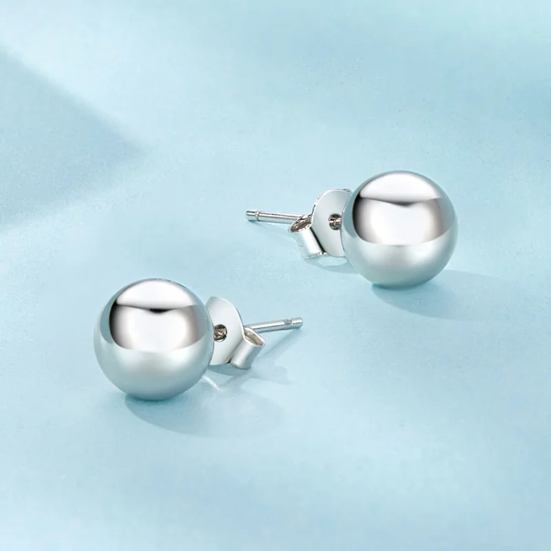 (Bild für) PANDORA Style Mittelgroße Kugel-Stecker Ohrringe - SCE1725-M - Ansicht 3