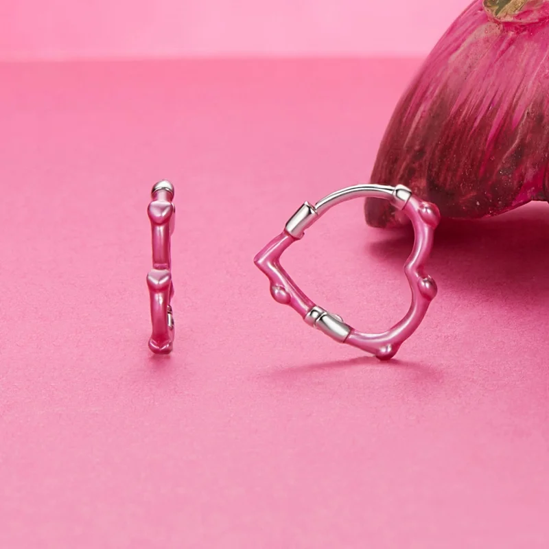 (Bild für) PANDORA Style Rosen-Herzförmige Ohrringe - SCE1698 - Ansicht 2