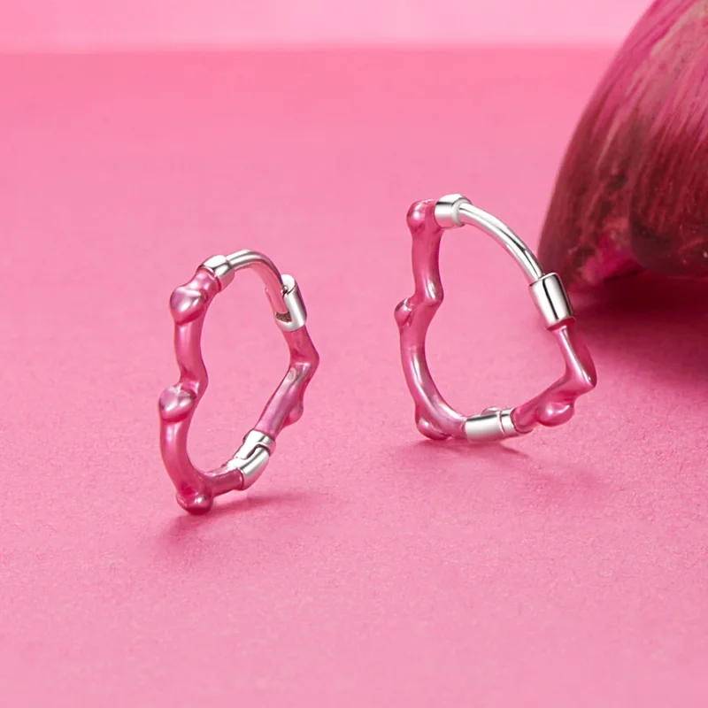 (Bild für) PANDORA Style Rosen-Herzförmige Ohrringe - SCE1698 - Ansicht 3