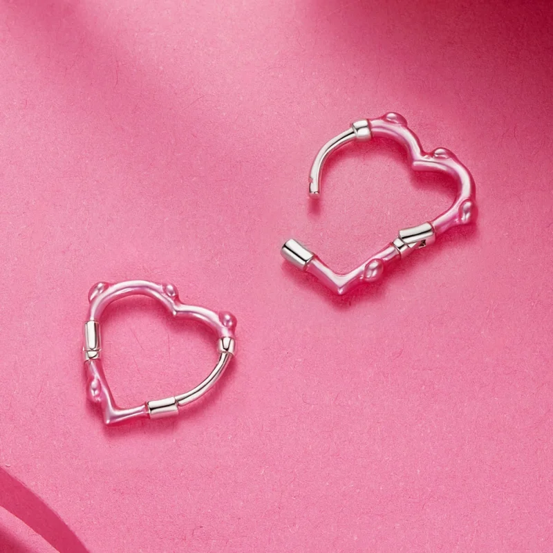 (Bild für) PANDORA Style Rosen-Herzförmige Ohrringe - SCE1698 - Ansicht 4