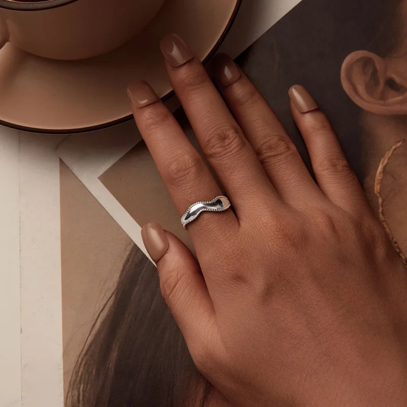 (Bild für) PANDORA Style Welle Offener Ring - SCR1002-E - Ansicht 4
