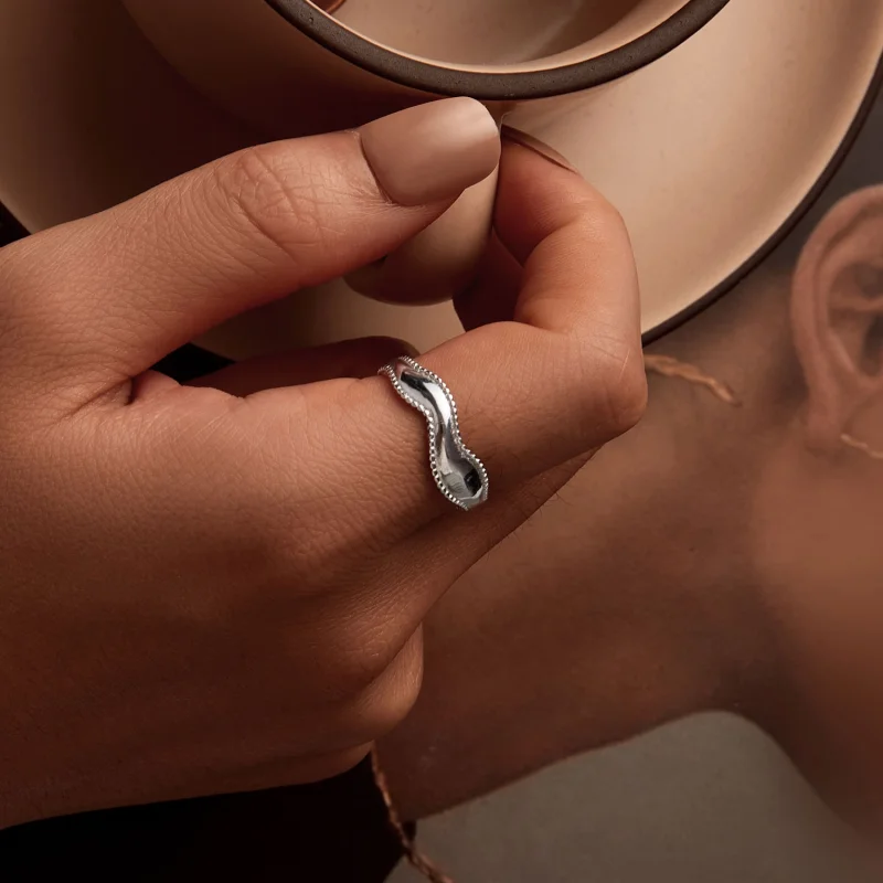 (Bild für) PANDORA Style Welle Offener Ring - SCR1002-E - Ansicht 5