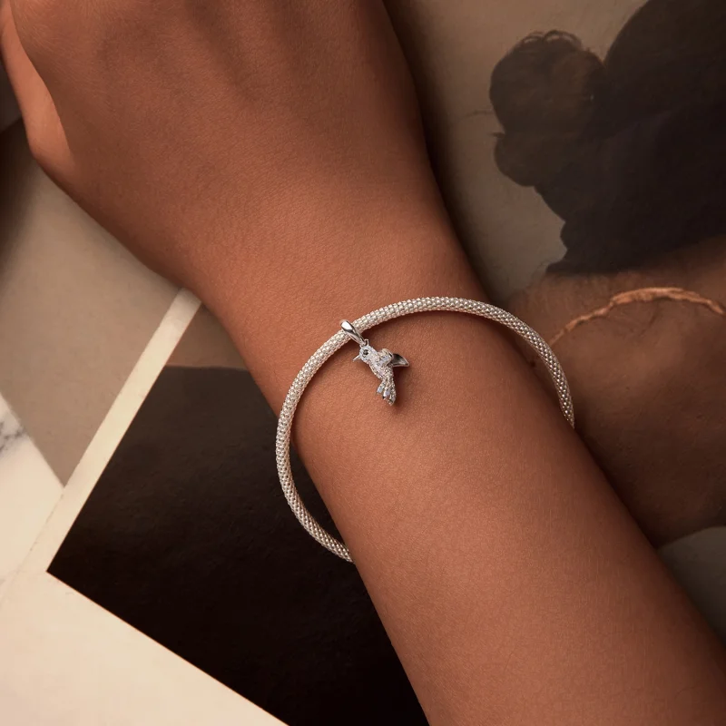 (Bild für) PANDORA-Stil All-Encrusted Bird Anhänger - BSC993 - Ansicht 5