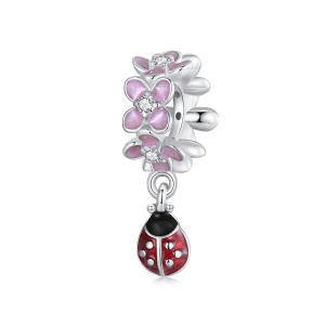 (Bild für) PANDORA Stil Blumen-Marienkäfer Trenner-Anhänger - SCC2740